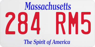 MA license plate 284RM5