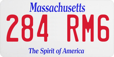 MA license plate 284RM6