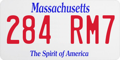 MA license plate 284RM7