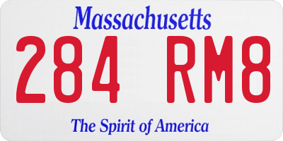 MA license plate 284RM8
