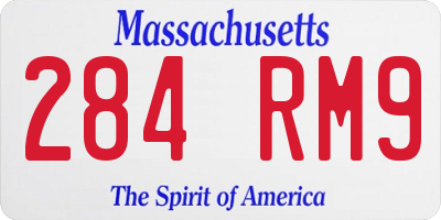 MA license plate 284RM9