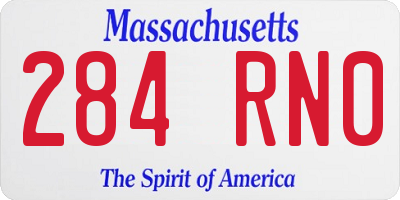 MA license plate 284RN0