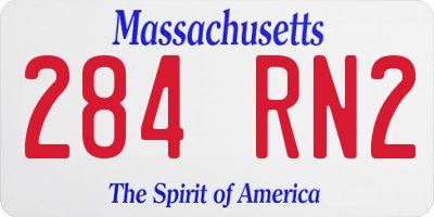 MA license plate 284RN2
