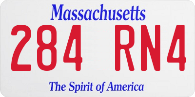 MA license plate 284RN4