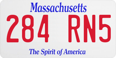 MA license plate 284RN5