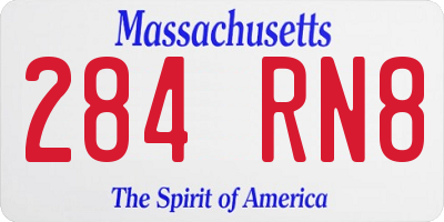 MA license plate 284RN8