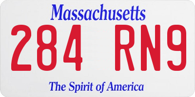 MA license plate 284RN9