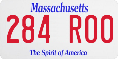 MA license plate 284RO0