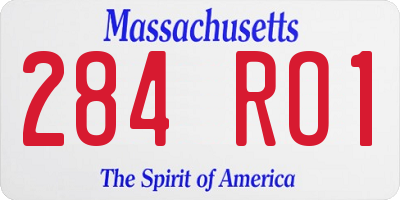 MA license plate 284RO1