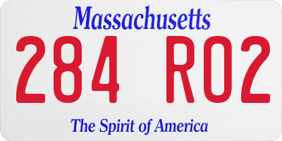 MA license plate 284RO2