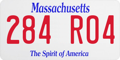 MA license plate 284RO4