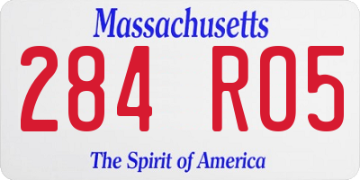 MA license plate 284RO5