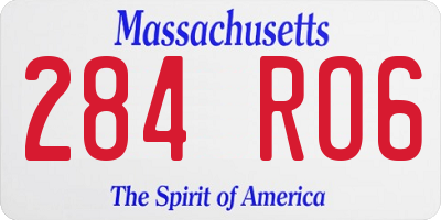 MA license plate 284RO6