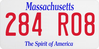 MA license plate 284RO8