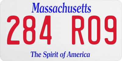 MA license plate 284RO9