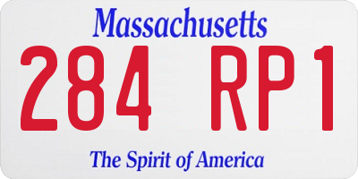 MA license plate 284RP1
