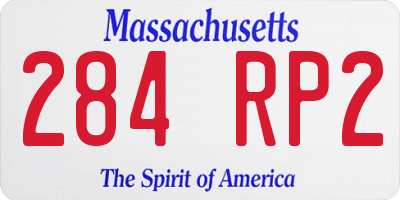 MA license plate 284RP2