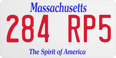MA license plate 284RP5