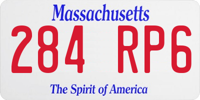 MA license plate 284RP6