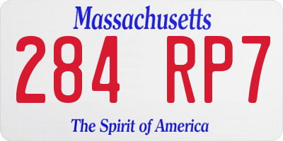 MA license plate 284RP7