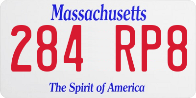 MA license plate 284RP8