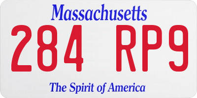 MA license plate 284RP9