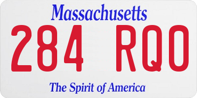 MA license plate 284RQ0