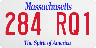MA license plate 284RQ1