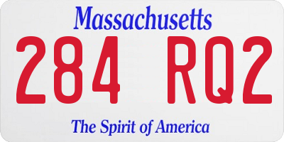 MA license plate 284RQ2
