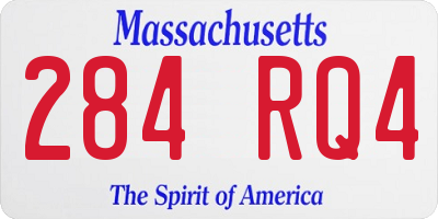 MA license plate 284RQ4