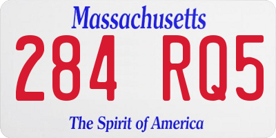 MA license plate 284RQ5