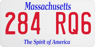 MA license plate 284RQ6
