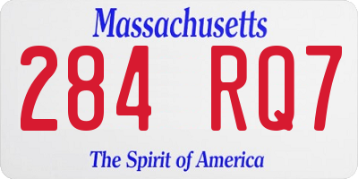 MA license plate 284RQ7