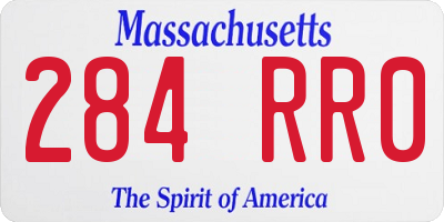 MA license plate 284RR0