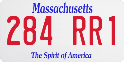 MA license plate 284RR1