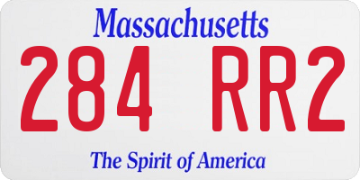 MA license plate 284RR2