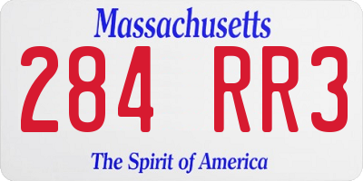 MA license plate 284RR3
