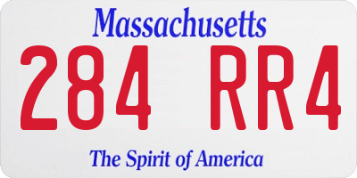 MA license plate 284RR4