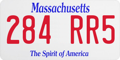 MA license plate 284RR5