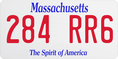 MA license plate 284RR6