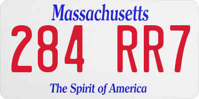 MA license plate 284RR7