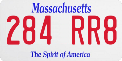 MA license plate 284RR8