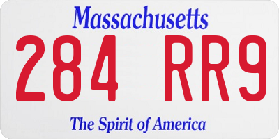 MA license plate 284RR9