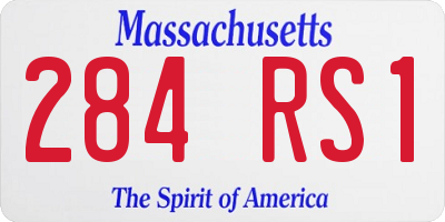 MA license plate 284RS1