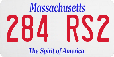 MA license plate 284RS2