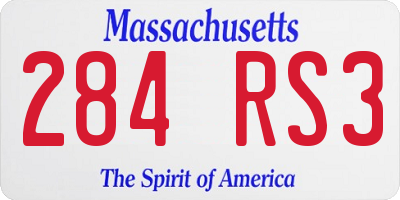 MA license plate 284RS3