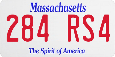 MA license plate 284RS4