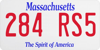 MA license plate 284RS5