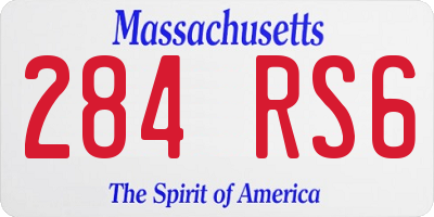 MA license plate 284RS6