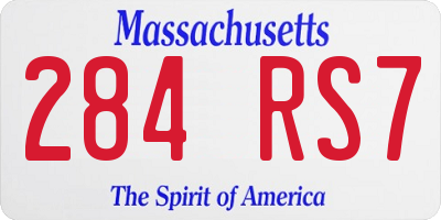 MA license plate 284RS7